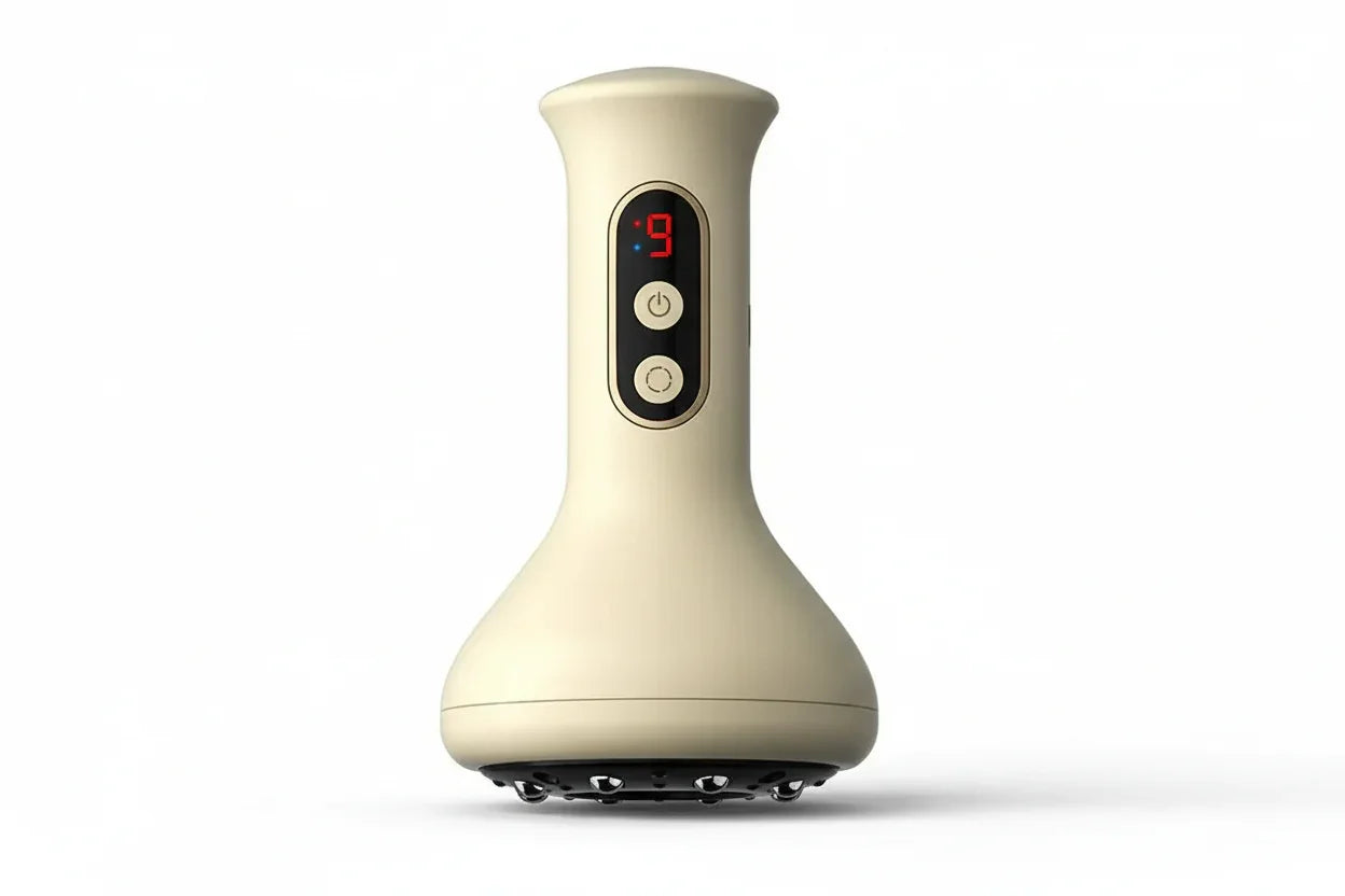 Wearable recovery massager device with digital display and control buttons