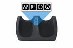 Black massage device with control buttons for heat, mode, rotation, and power on front panel